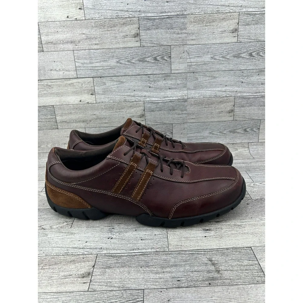 Rockport XCS‎ Men's Leather Brown Lace Up Comfort Driving Moccasin Shoes 14M